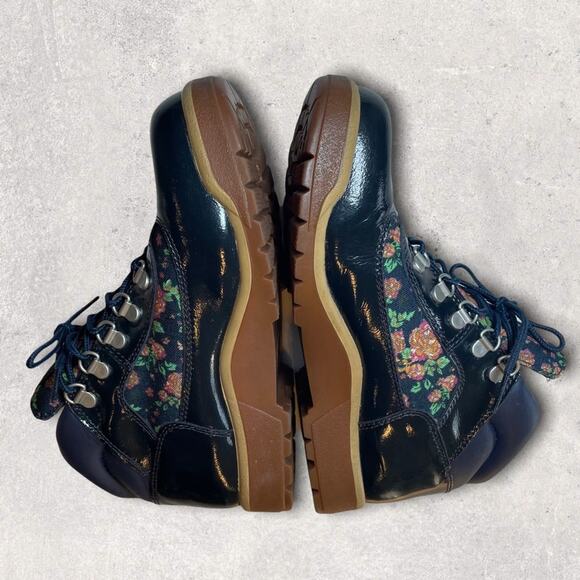 TIMBERLAND FLOWER FLORAL GIRLS WINTER RAIN SNOW BOOT BLUE 6 - Picture 2 of 5